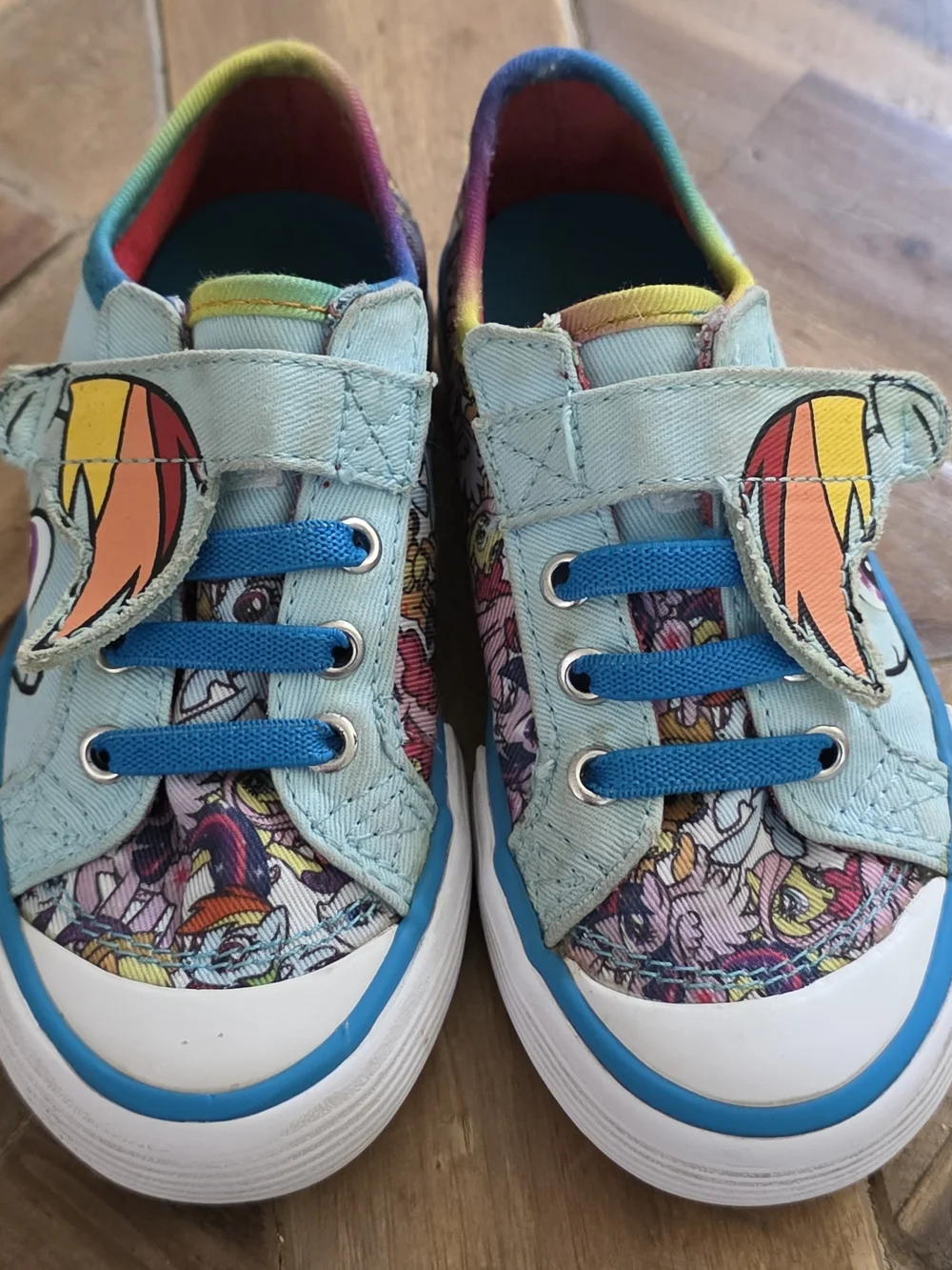 My Little Pony Light Blue Rainbow Accent Kids Sneakers